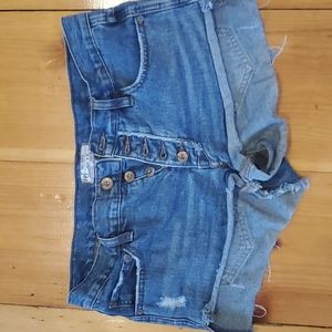 Free People Tattered Denim Booty Shorts